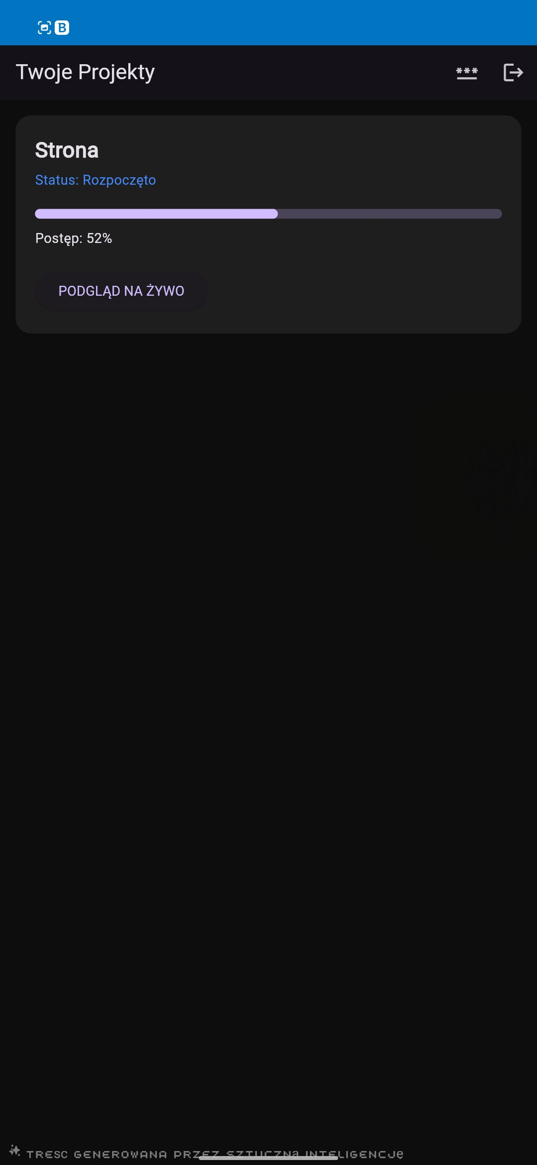 Szczegóły postępu projektu